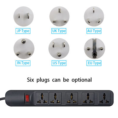 5 outlet Universal Type Extension Socket With On/Off Switch, USB