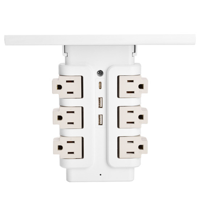 Wall Power Socket with Surge Protector ETL cETL Passed 6Way 2USB 1Type C