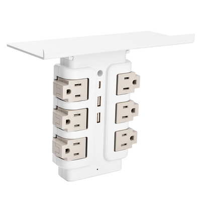 Wall Power Socket with Surge Protector ETL cETL Passed 6Way 2USB 1Type C