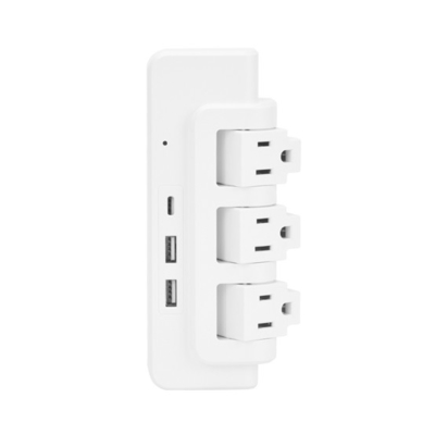 Wall Power Socket with Surge Protector ETL cETL Passed 3Way 2USB 1Type C