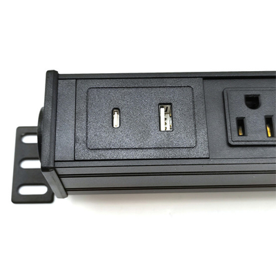 3 Outlet America Type PDU Extension Socket With Switch, USB Type C Overload Protector