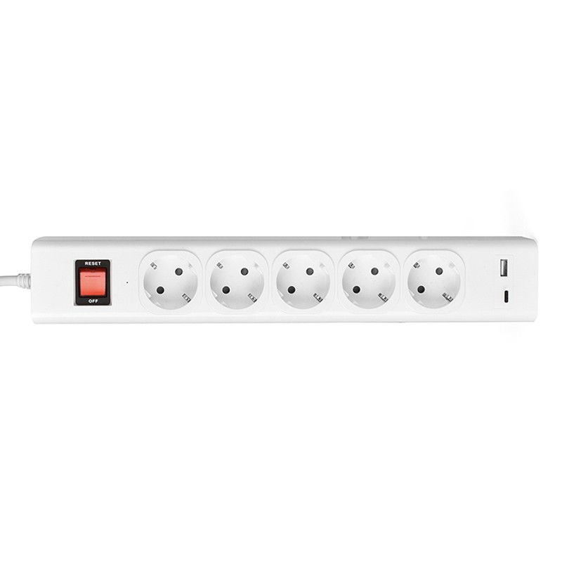5 outlet CE GS Tested Power Strip 1.5m Cord with Switch, USB, Surge Protector