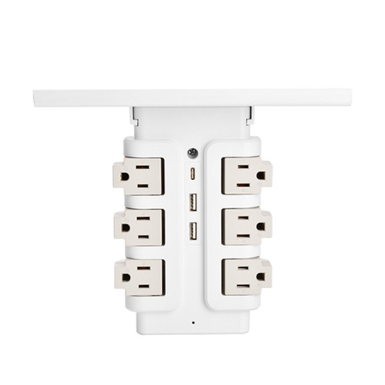Wall Power Socket with Surge Protector ETL cETL Passed 6Way 2USB 1Type C